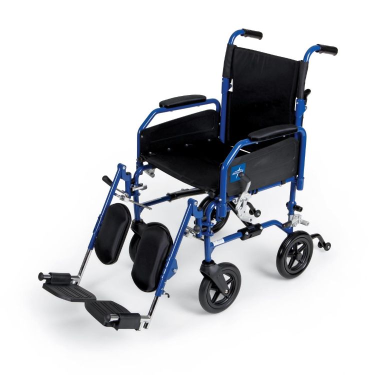 Hybrid 2 Transport Wheelchair with Removable Desk-Length Arms and Swing-Away Elevating Footrests