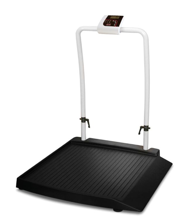 Medline Rice Lake 350-10-2 Single Ramp Wheelchair Scale With Foldable Handrail