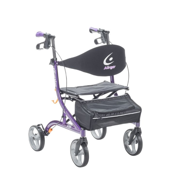 Airgo eXcursion X20 Lightweight Side-Fold Rollator in Eggplant Purple