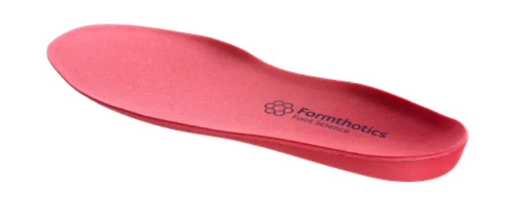 Low Profile Dual Hard Formthotic red high-density orthotic with low arch and cushioned top