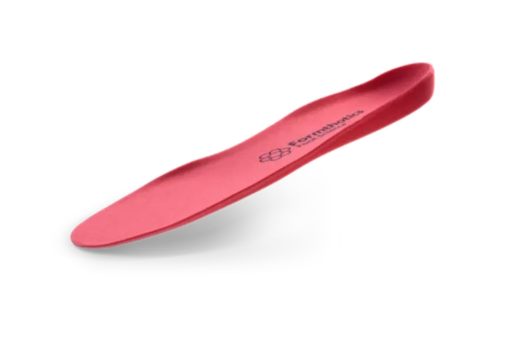 Low Profile Dual Hard Formthotic red high-density orthotic with low arch and cushioned top