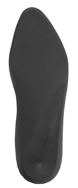 Low Volume Single Firm Formthotic black orthotic with tapered toe and lower arch profile