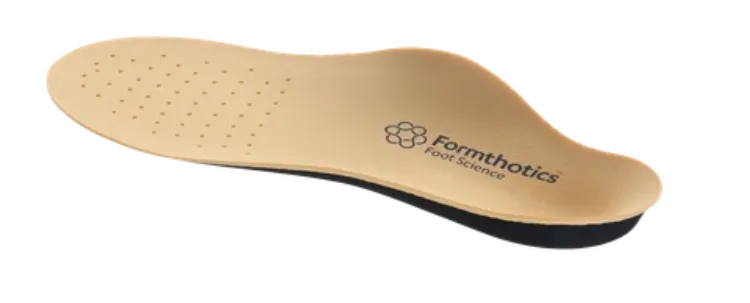Original Dual Medium Perforated Formthotic tan and black orthotic with perforated forefoot