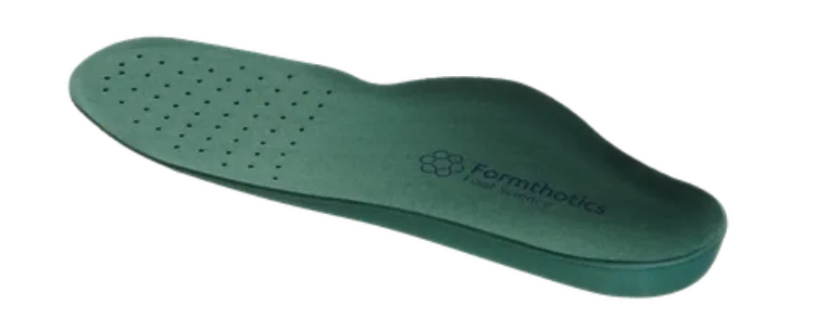 Slimfit Dual Medium Perforated Formthotic green slim-profile orthotic with perforated forefoot