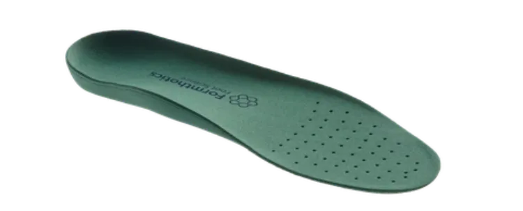 Slimfit Dual Medium Perforated Formthotic green slim-profile orthotic with perforated forefoot