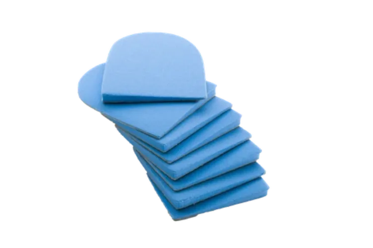 Medium Rearfoot Wedges Formax foam heel correction inserts in blue and black