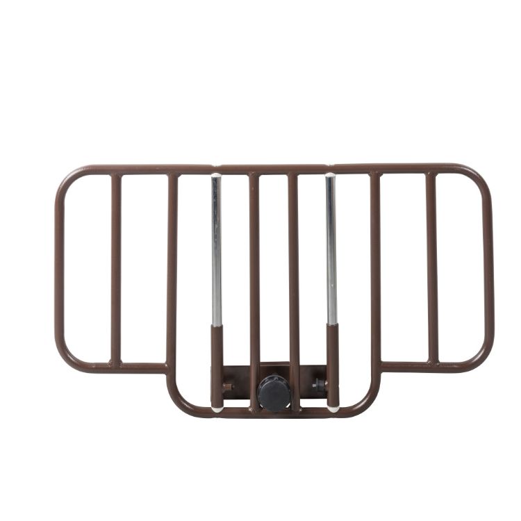Half and full bed rails with brown-vein finish for homecare beds