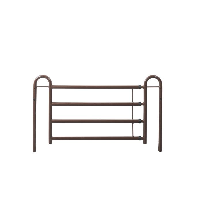 Half and full bed rails with brown-vein finish for homecare beds