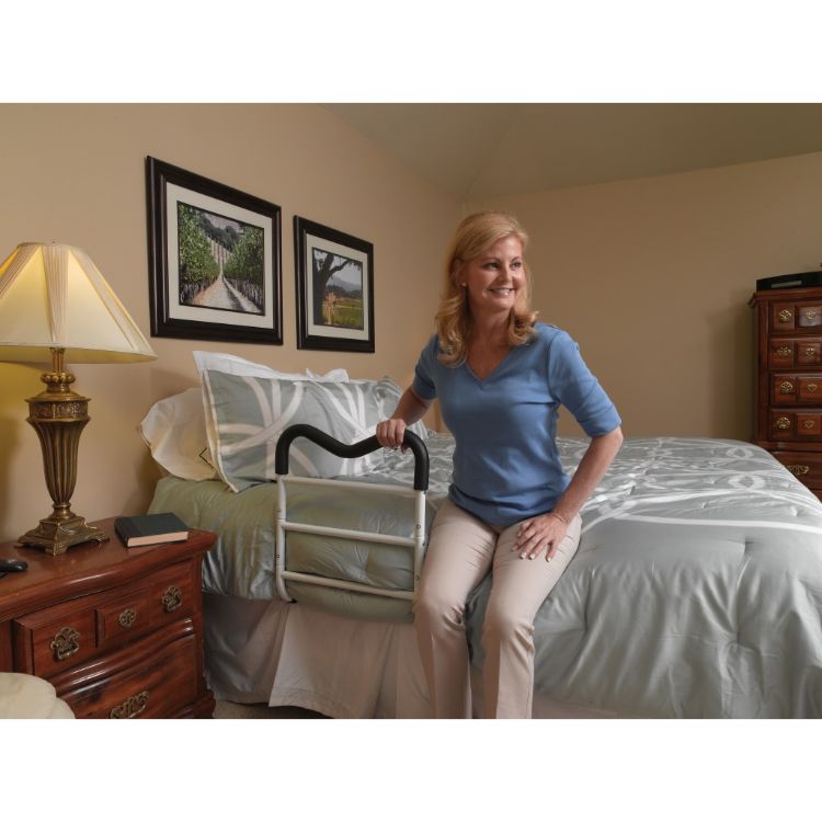 M-Rail home bed assist handle with safety strap and accessory pouch