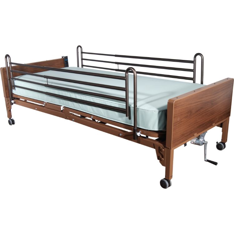 Standard telescoping full-length bed side rail with brown-vein finish