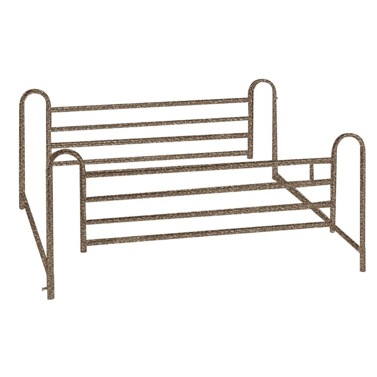 Standard telescoping full-length bed side rail with brown-vein finish