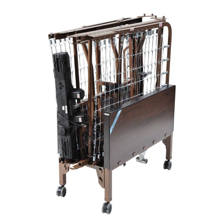 Bed transporter attached to compatible homecare bed frame