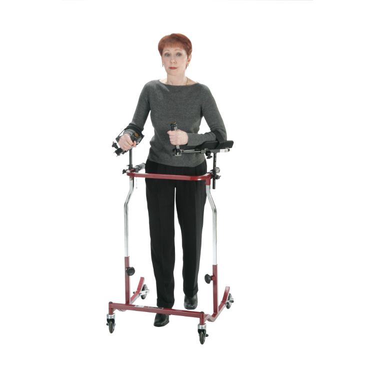 Adjustable forearm platforms with rotating armrests and angle adjustable handgrips