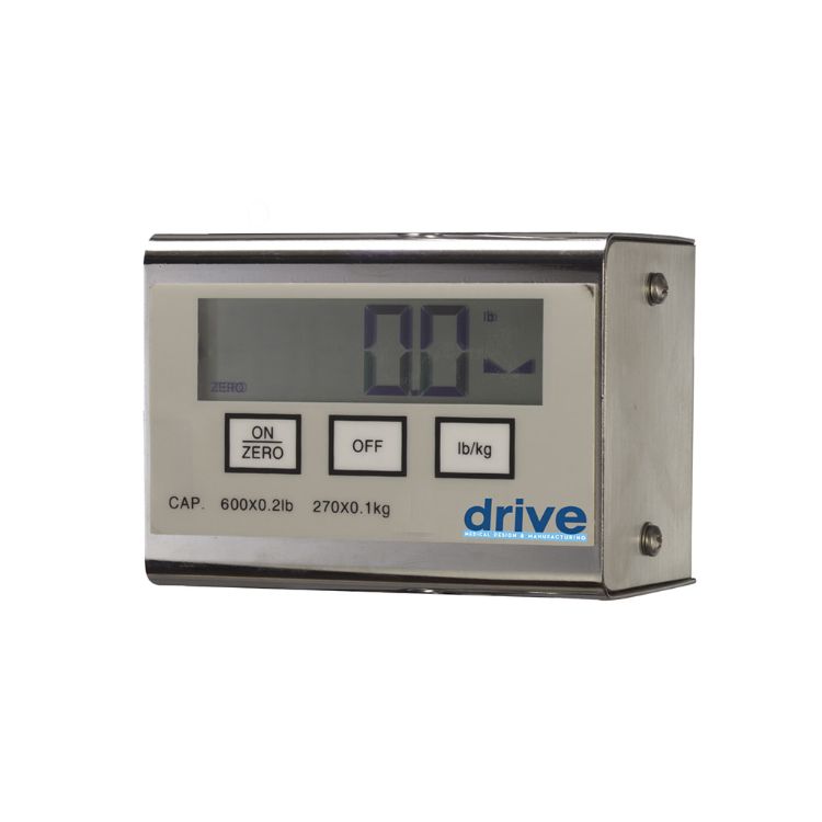 Digital scale attached to a portable patient lift for weighing