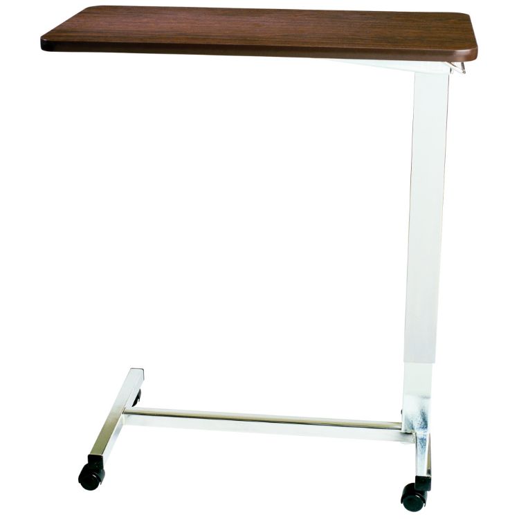 Non-tilt automatic overbed table with H base and adjustable height