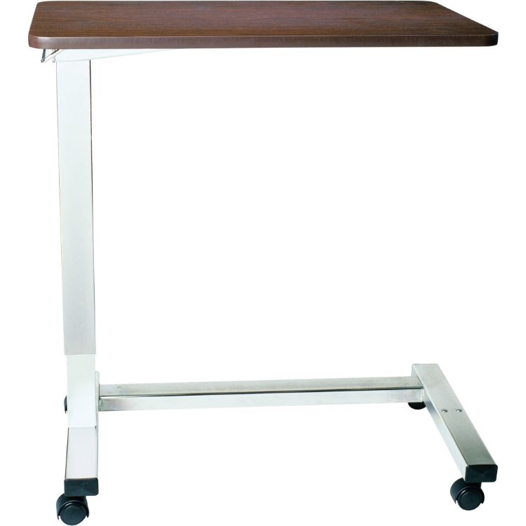 Non-tilt automatic overbed table with U base and adjustable height