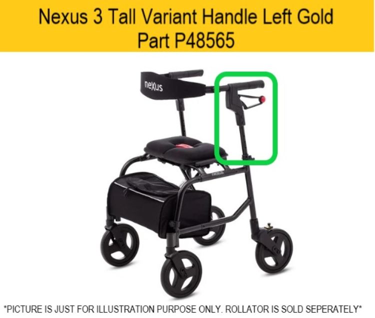 Nexus 3 Rollator tall variant handle left gold P48565