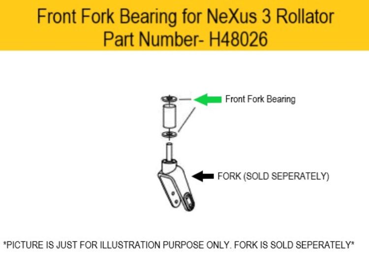 Front Fork Bearing for NeXus 3 Rollator H48026 replacement part