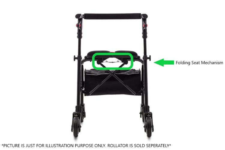 Folding seat mechanism for NeXus One and NeXus 3 Rollator P45007