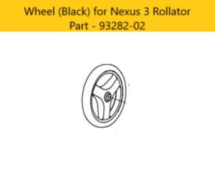 Wheel for Nexus 3 Rollator black part 93282-02
