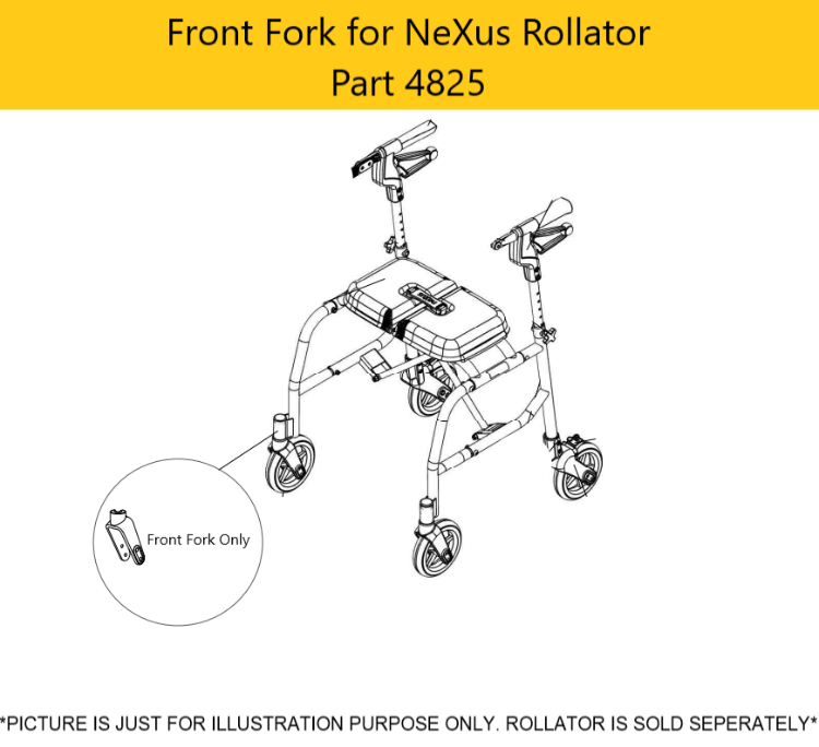 Front Fork for NeXus Rollator Part 4825