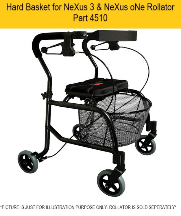 Hard basket for NeXus 3 and NeXus oNe rollator part 4510