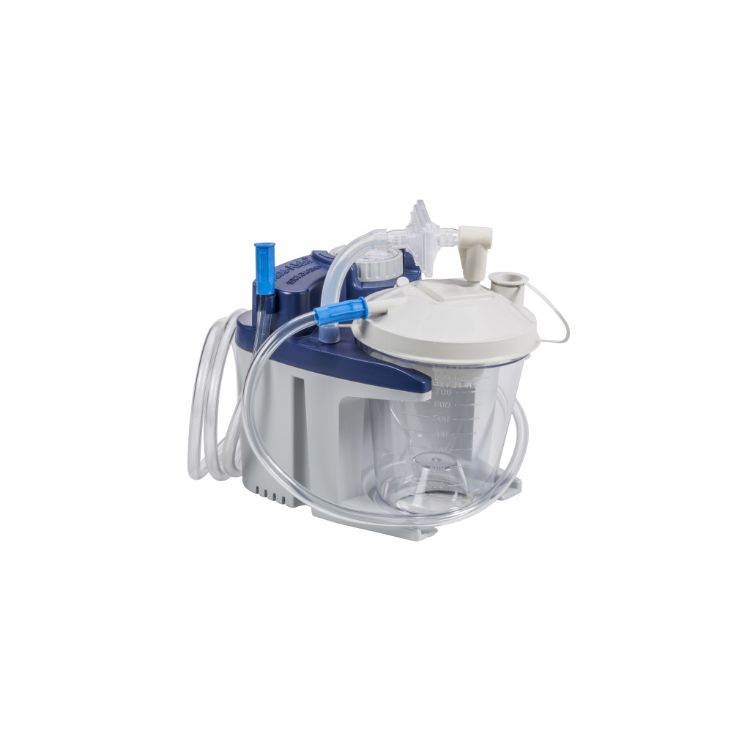 Vacu-Aide portable medical suction machine blue and grey