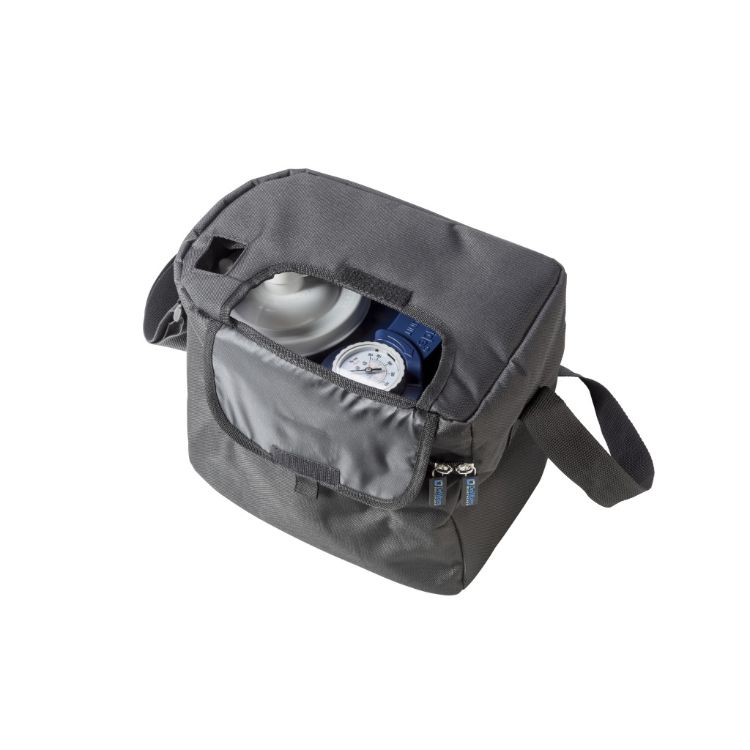 Vacu-Aide portable medical suction machine blue and grey