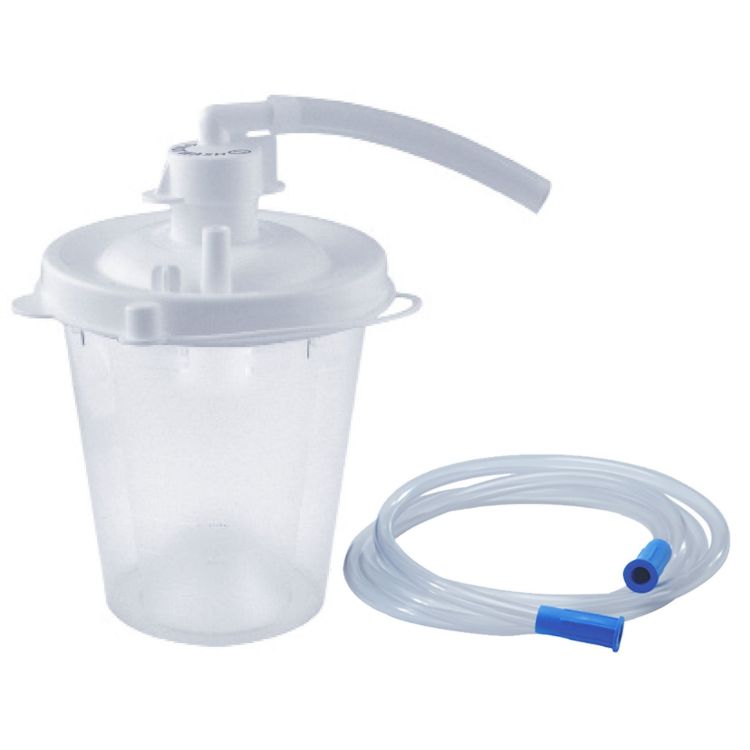 Suction canister kit with 6 foot tubing and filter cartridge for Vacu-Aide 27 LPM portable suction machine