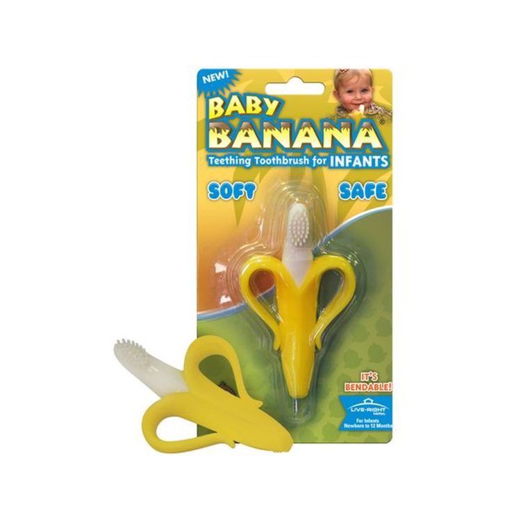 Baby Banana Teether Toothbrush silicone infant teething and brushing tool