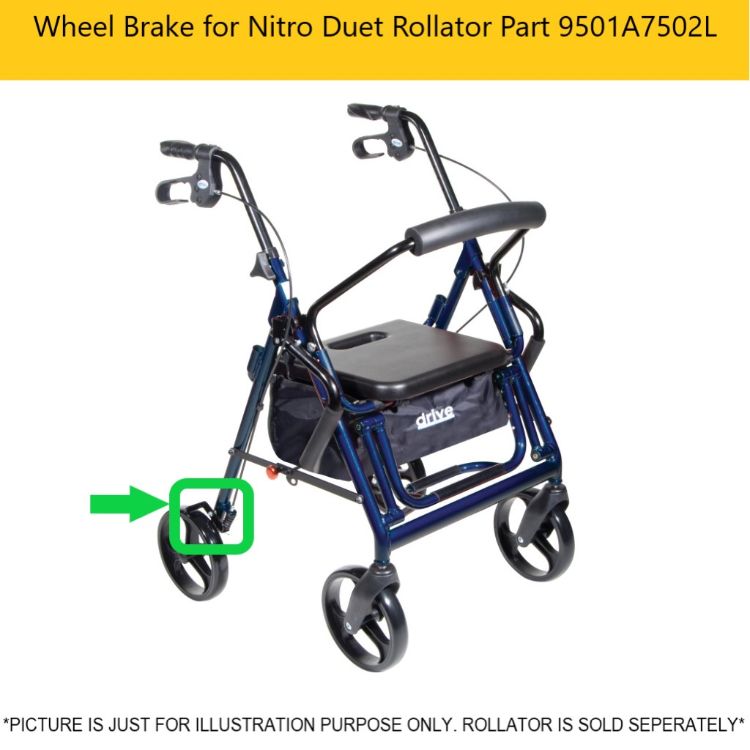 Wheel brake replacement for Nitro Duet Rollator part 9501A7502L