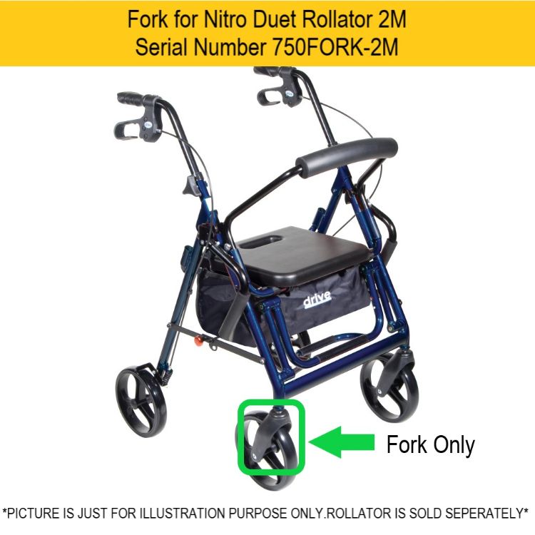 Fork replacement for Nitro Duet Rollator 2M serial number part 750FORK-2M
