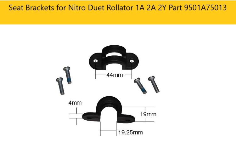 Seat brackets for Nitro Duet Rollator serial numbers 1A 2A 2Y part 9501A75013