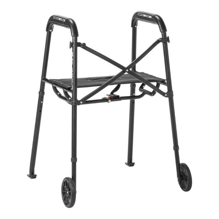MD by Drive Air-Go Walker MD30100BK lightweight folding walker with seat