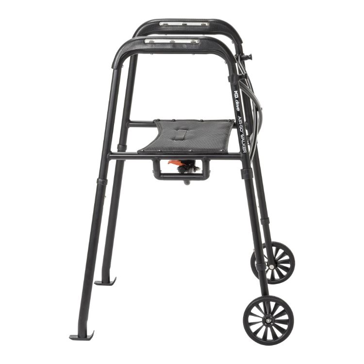 MD by Drive Air-Go Walker MD30100BK lightweight folding walker with seat