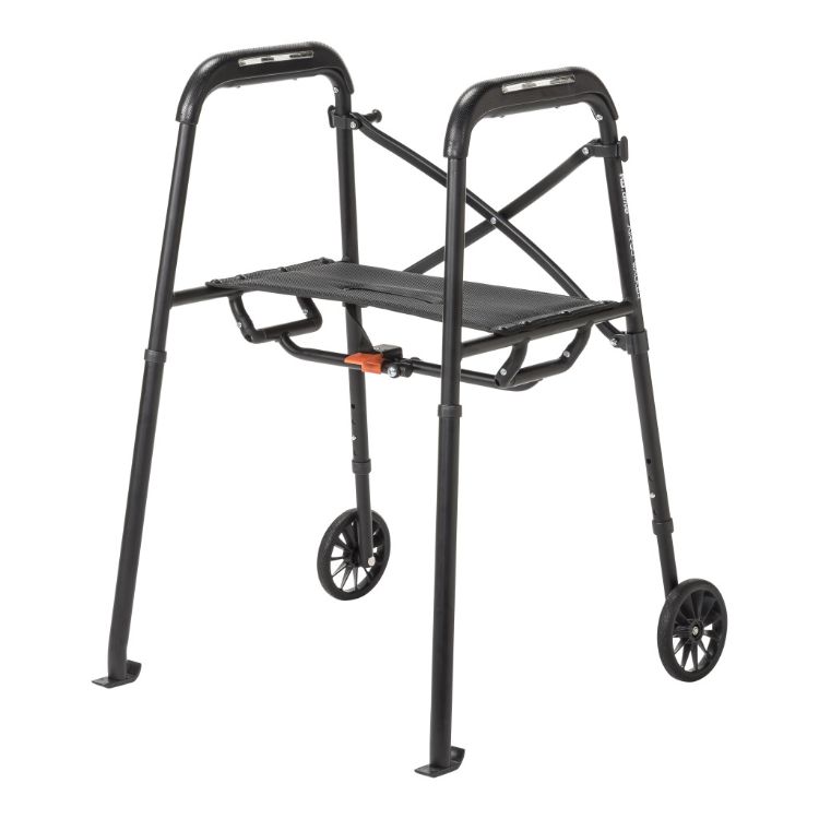 MD by Drive Air-Go Walker MD30100BK lightweight folding walker with seat
