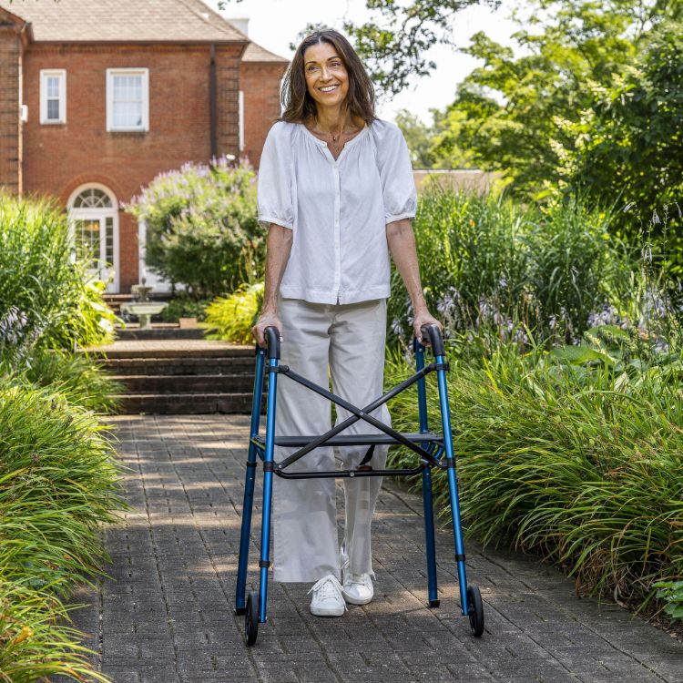MD by Drive Air-Go Walker MD30100BK lightweight folding walker with seat