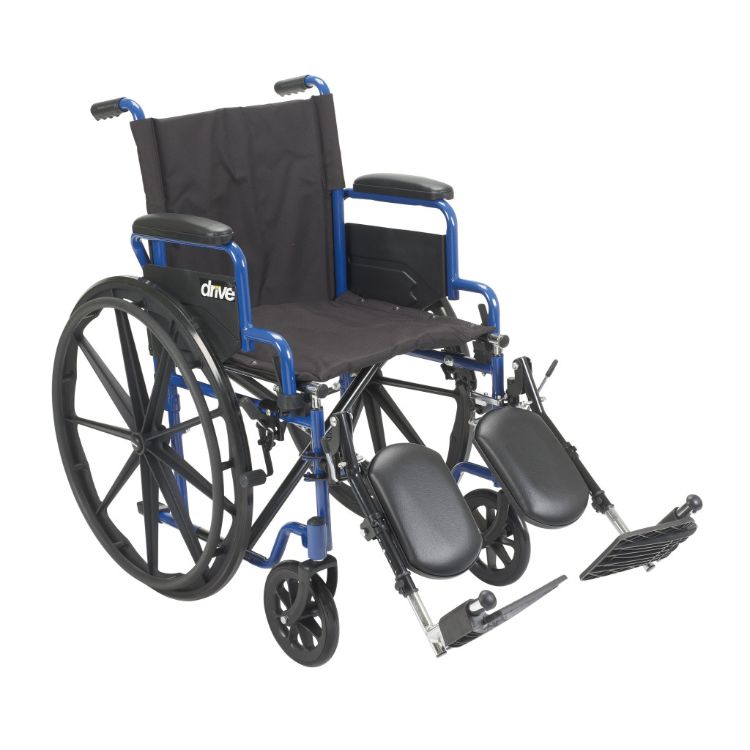 Blue Streak Wheelchair BLS16FBD-ELR with elevating leg rests and flip-back arms