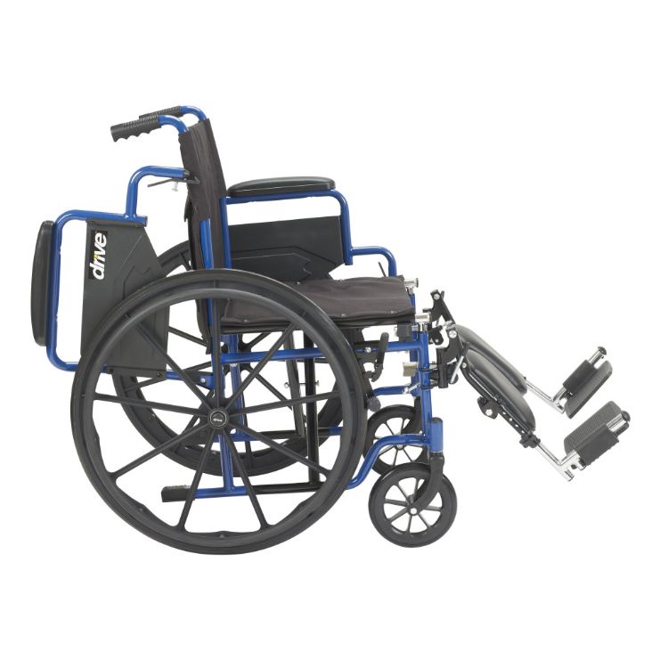 Blue Streak Wheelchair BLS16FBD-ELR with elevating leg rests and flip-back arms