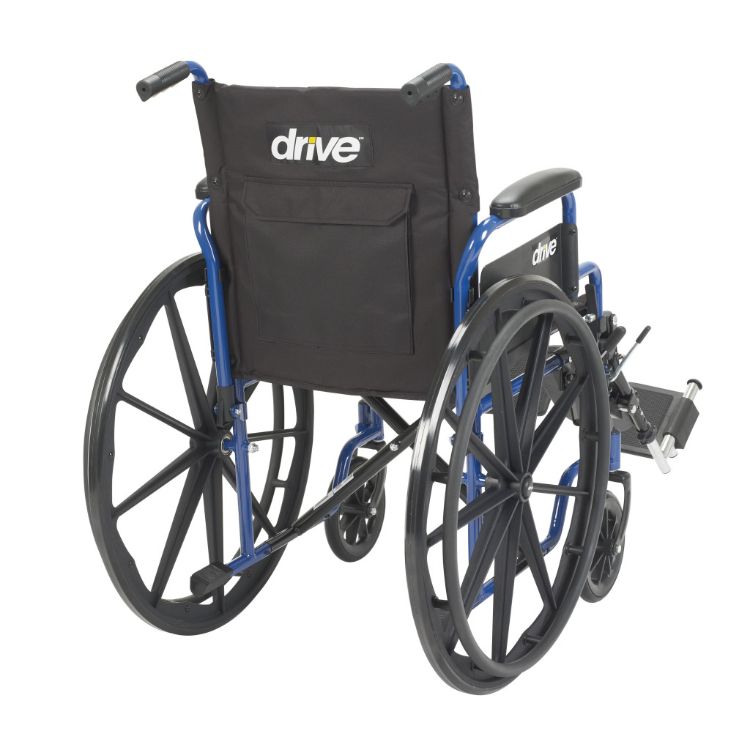 Blue Streak Wheelchair BLS16FBD-ELR with elevating leg rests and flip-back arms