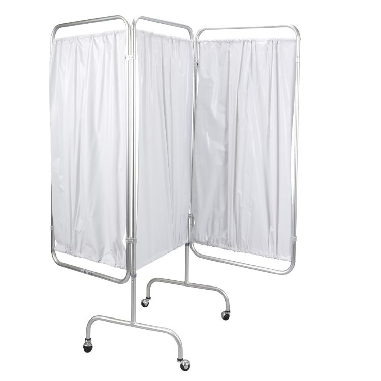 3-Panel Privacy Screen with Aluminum Frame and Hooded Casters