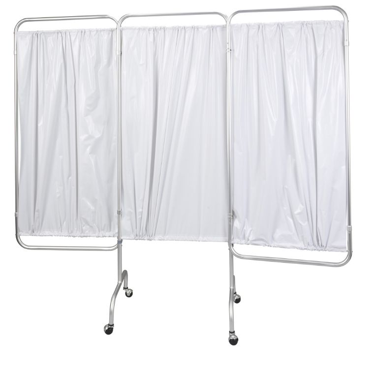 3-Panel Privacy Screen with Aluminum Frame and Hooded Casters