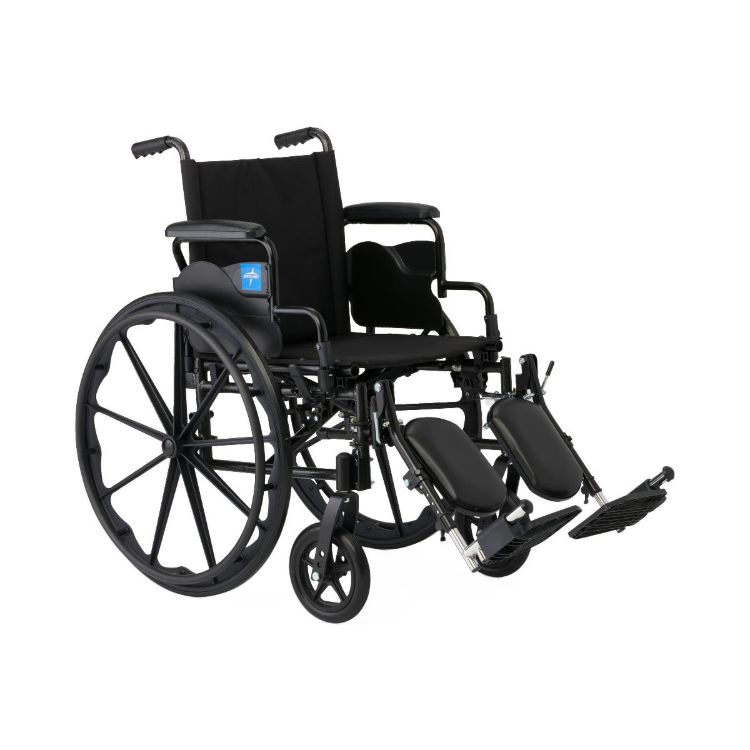 Guardian K4 wheelchair 18 inch with removable desk-length swing-back arms and elevating leg rests