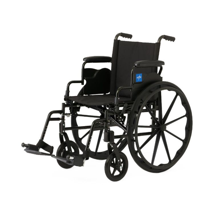 Guardian K4 wheelchair 18 inch with removable desk-length swing-back arms and swing-away footrests