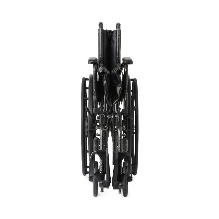 K1 Guardian wheelchair 18 inch with vinyl upholstery, swing-back desk-length arms, and swing-away footrests