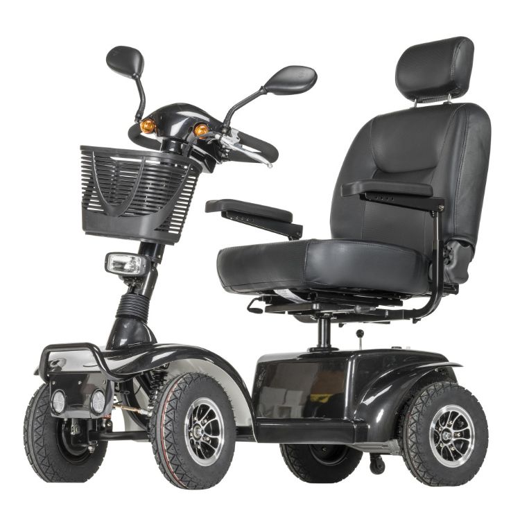 Drive Medical Prowler 3410 mobility scooter left-side view with 22-inch captain’s seat