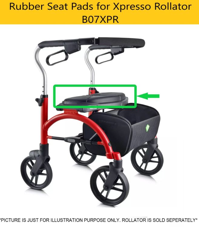 B07XPR rubber seat pads for compatible Evolution Xpresso Series rollators