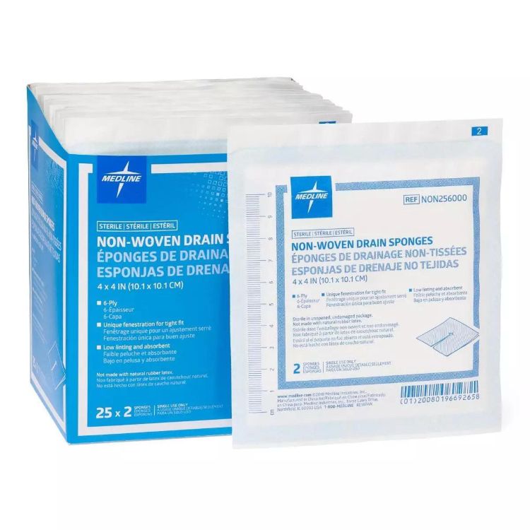 Medline Avant Gauze Drain Sponge Sterile 6 ply