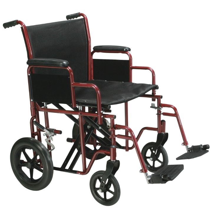 Drive heavy-duty 22-inch blue transport chair with 450 lb weight capacity