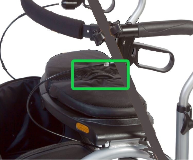 B41SHZR seat handle for folding Evolution Zero rollator